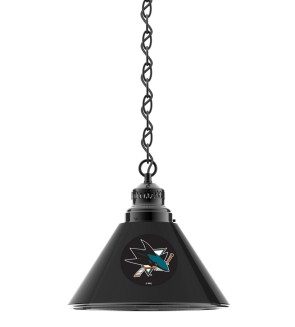 San Jose Sharks Logo Single Pendant Light with Black Finish