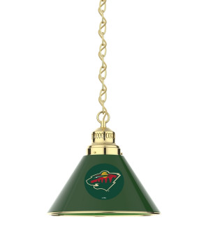 Minnesota Wild Logo Single Pendant Light with Brass Finish