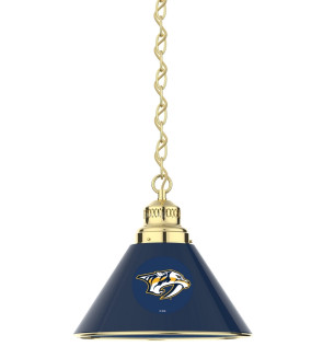 Nashville Predators Logo Single Pendant Light with Brass Finish