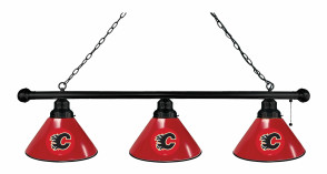 Calgary Flames 3 Shade Billiard Light with Black Finish