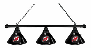 New Jersey Devils Logo 3 Shade Billiard Light in Black Finish