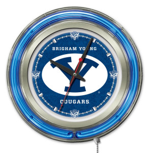 Brigham Young 15 Inch Neon Clock