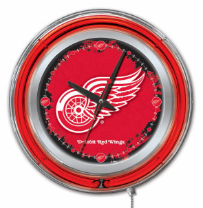 Detroit Red Wings Logo Neon Clock 15 inch