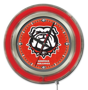 Georgia Bulldog 15 Inch Neon Clock