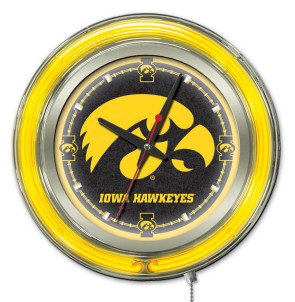 Iowa 15 Inch Neon Clock