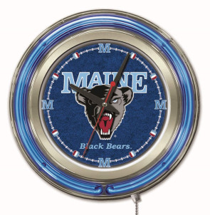 15" Neon University of Maine Logo Clock