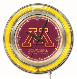 15" Neon University of Minnesota Logo Clock
