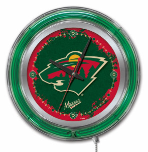 Minnesota Wild Logo Neon Clock 15 inch