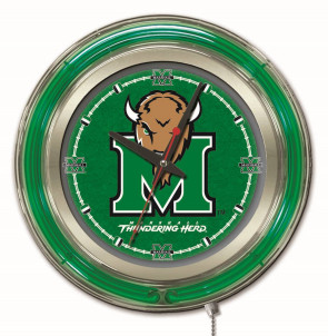15" Neon Marshall University Logo Clock