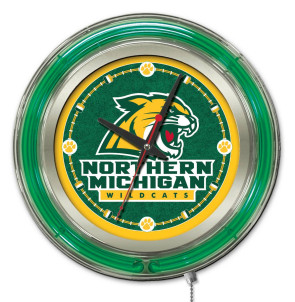15" Neon Northern Michigan University Logo Clock
