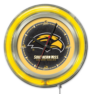 15" Neon University of Southern Mississippi Logo Clock