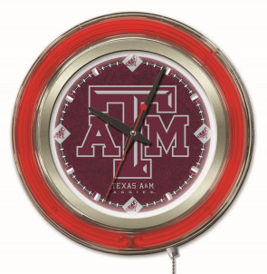 15" Neon Texas A&M Logo Clock