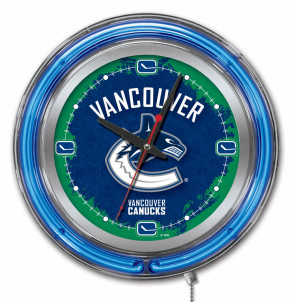 Vancouver Canucks Logo Neon Clock 15 Inch