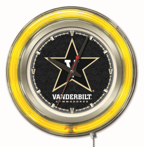 15" Neon Vanderbilt University Logo Clock