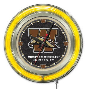 15" Neon Western Michigan University Logo Clock