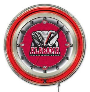 Alabama Elephant 19 Inch Neon Clock