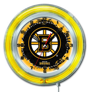 Boston Bruins Logo Neon Clock 19 inch
