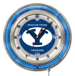 Brigham Young 19 Inch Neon Clock