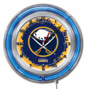Buffalo Sabres Logo Neon Clock 19 inch