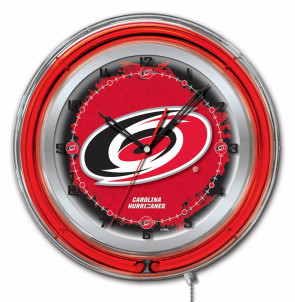 Carolina Hurricanes Logo Neon Clock 19 inch
