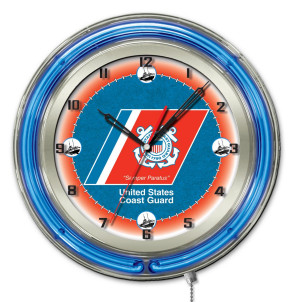 19" Neon US Coast Guard Logo Clock