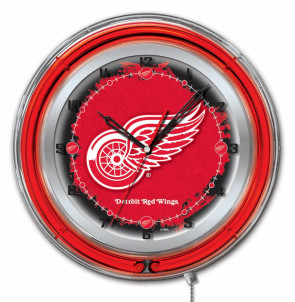Detroit Red Wings Logo Neon Clock 19 inch