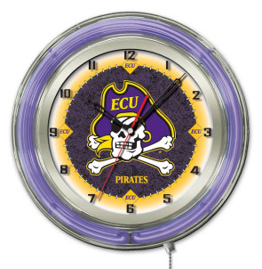 East Carolina University 19 inch Neon Clock