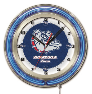 Gonzaga 19 Inch Neon Clock