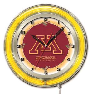 19" Neon University of Minnesota Logo Clock