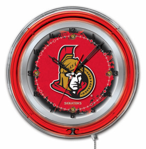 Ottawa Senators Logo Neon Clock 19 Inch