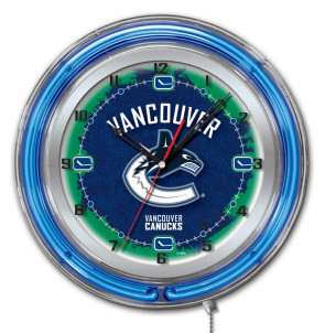 Vancouver Canucks Logo Neon Clock 19 Inch