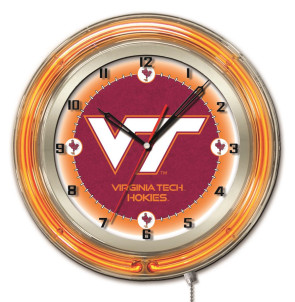 19" Neon Virginia Tech Logo Clock
