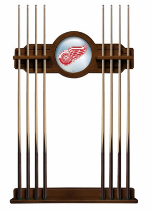 Detroit Red Wings Logo Cue Rack Holder in Chardonnay Finish
