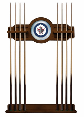 Winnipeg Jets Logo Billiard Cue Rack with Chardonnay Finish