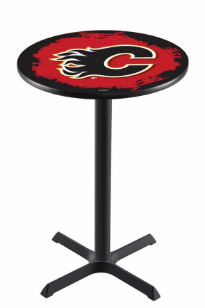 Calgary Flames Logo Design 1 L211 Pub Table