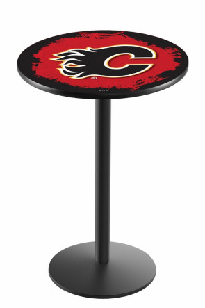 Calgary Flames Logo Design 1 L214 Pub Table
