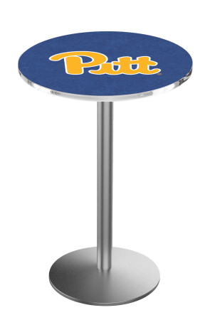 University of Pittsburgh Stainless Steel L214 Logo Pub Table