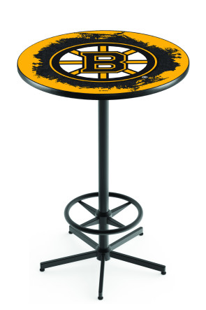 Boston Bruins Logo Design 1 L216 Pub Table in Black