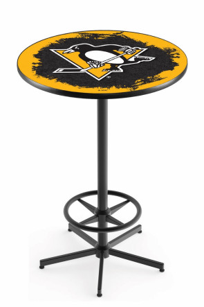 Pittsburgh Penguins Logo Design 1 L216 Pub Table