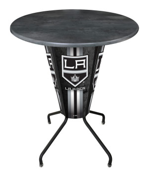 Los Angeles Kings Logo LED Table with Black Steel Outdoor Table Top
