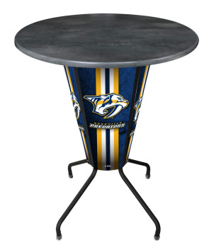 Nashville Predators Logo LED Table with Black Steel Outdoor Table Top
