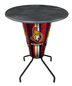 Ottawa Senators Logo LED Table with Black Steel Outdoor Table Top