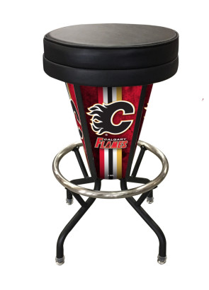 Calgary Flames Logo LED Bar Stool