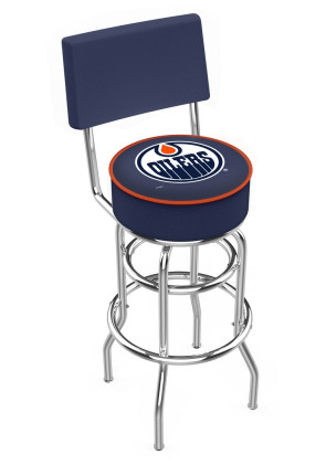 Edmonton Oilers Logo L7C4 Bar Stool with Back Rest