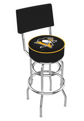 Pittsburgh Penguins Logo L7C4 Bar Stool with Back Rest