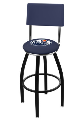 Edmonton Oilers Logo L8B4 Bar Stool with Back Rest
