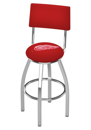 Detroit Red Wings Logo L8C4 Bar Stool with Back Rest