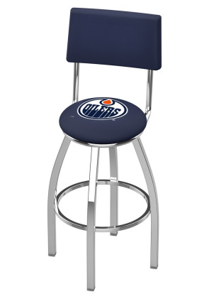 Edmonton Oilers Logo L8C4 Bar Stool with Back Rest