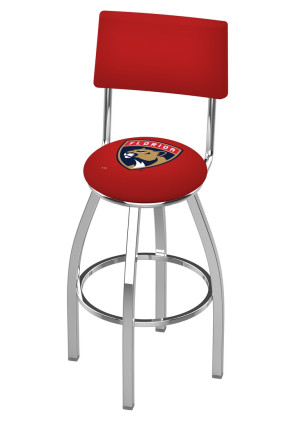 Florida Panthers Logo L8C4 Bar Stool with Back Rest