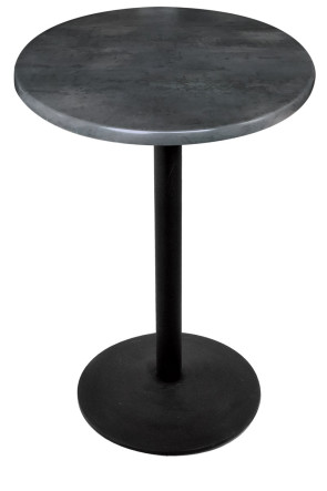 Round Black Steel Table Top with 214 Outdoor Base